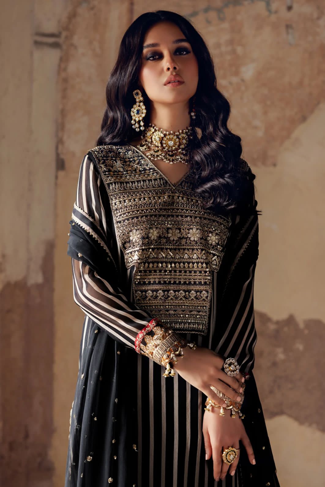 Ahmozi Charizma Printed Chiffon Embroidered Suit