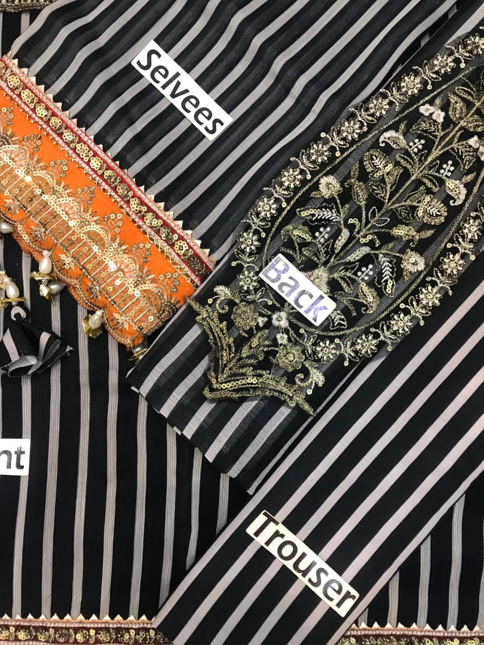 Ahmozi Charizma Printed Chiffon Embroidered Suit